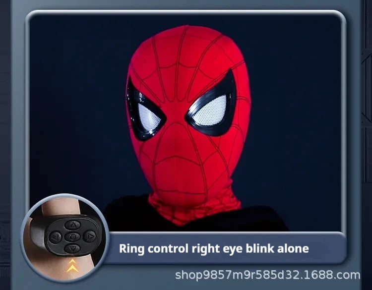 Miles Morales Light-Up Mask | Moving Eyes Ring Control 1:1 Cosplay Masks & Helmets - The Eezee Shop