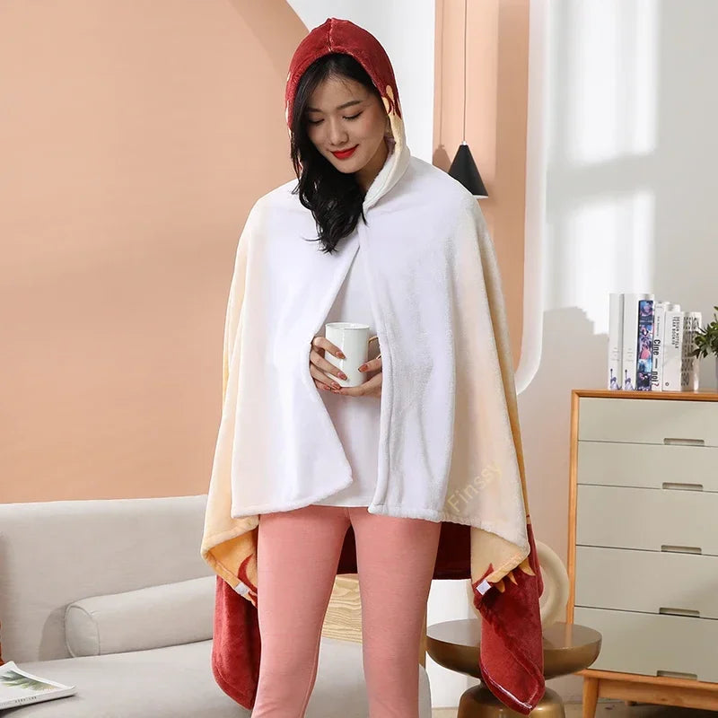 Demon Slayer Wearable Blanket Hoodie | Flannel Cosplay Cloak Throw Blankets - The Eezee Shop