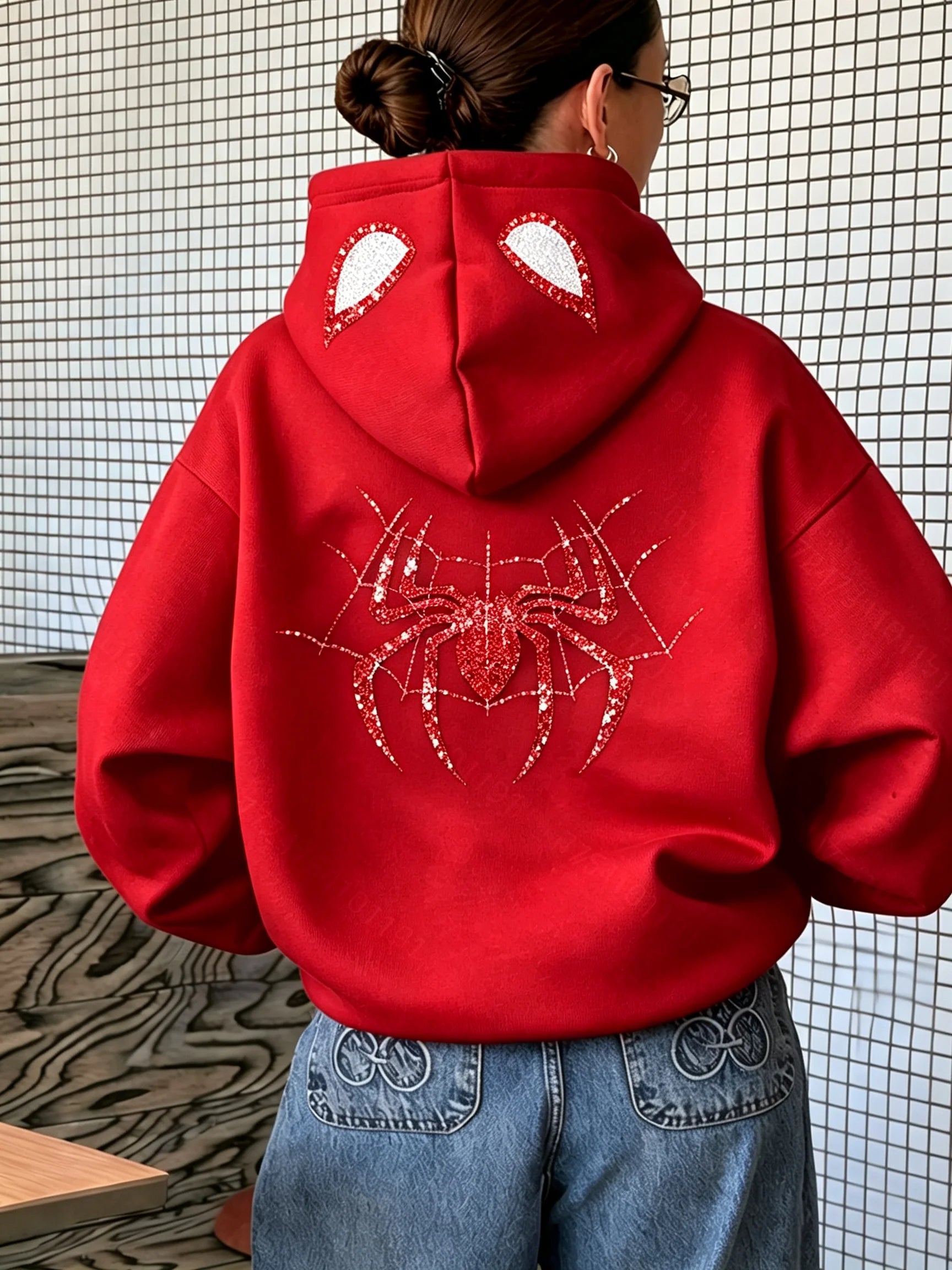 Women's Spider Graphic Hoodie | Casual Streetwear Pullover Hoodies & Sweatshirts - The Eezee Shop