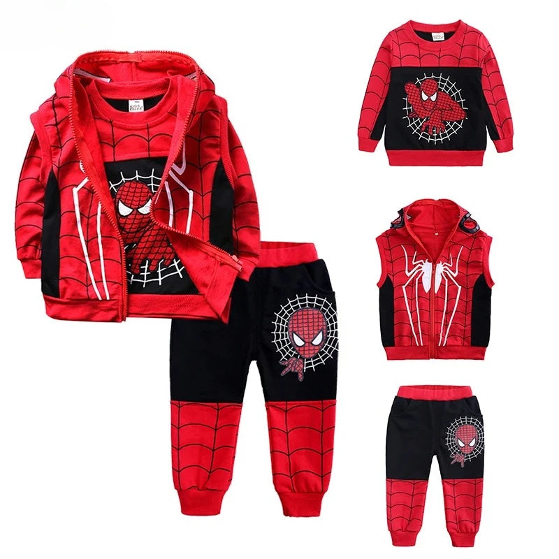 Superhero 3-Piece Tracksuit | Hooded Vest, T-Shirt & Pants Set Outfit Sets - The Eezee Shop