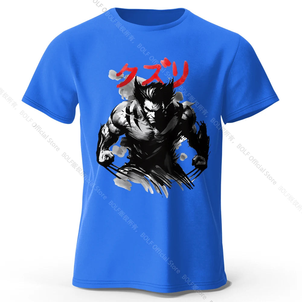Wolverine Ink Wash Art T-Shirt | Oversized 100% Cotton Tee Graphic Tees - The Eezee Shop