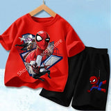 Kids Spider Hero T-Shirt & Shorts Set | Summer Outfit 3-12Y Outfit Sets - The Eezee Shop