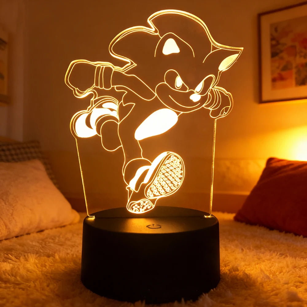 Sonic 3D LED Night Light | Cute Bedroom Table Lamp Lamps & Night Lights - The Eezee Shop