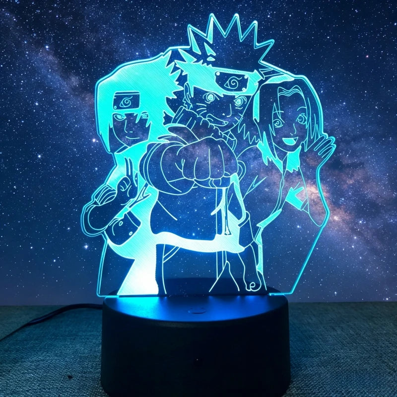 Naruto 3D LED Night Light | Akatsuki Kakashi Itachi Bedroom Lamp Lamps & Night Lights - The Eezee Shop