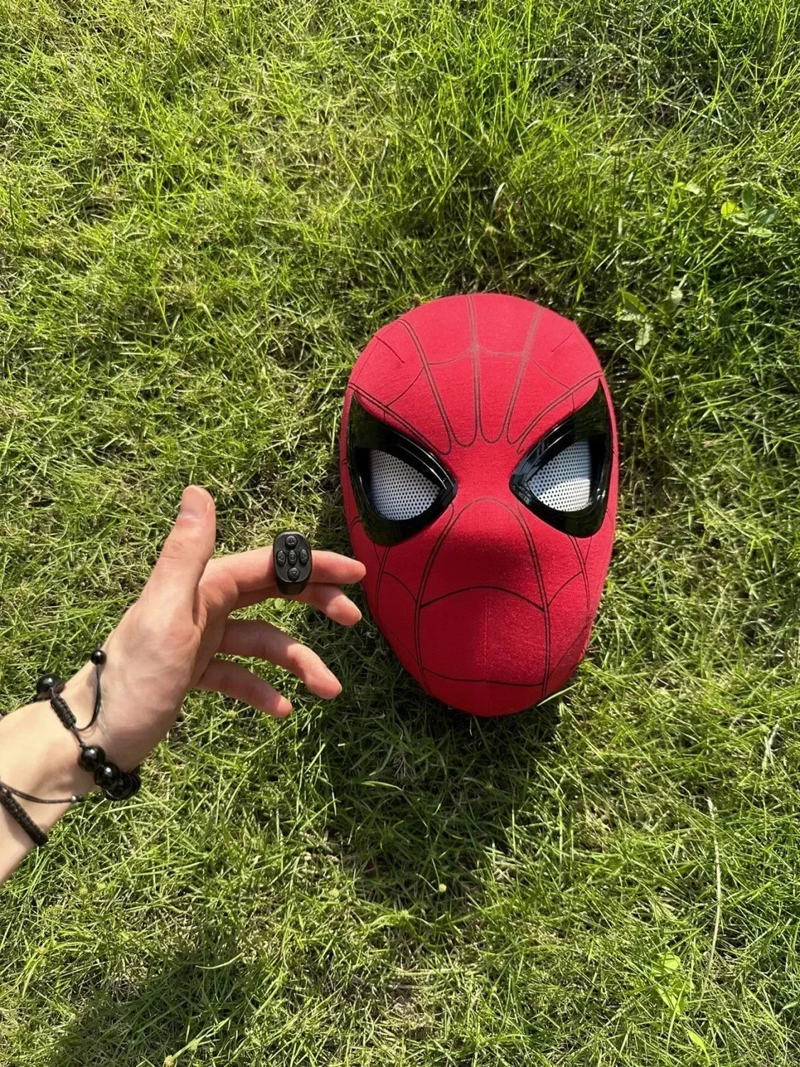 Miles Morales Light-Up Mask | Moving Eyes Ring Control 1:1 Cosplay Masks & Helmets - The Eezee Shop