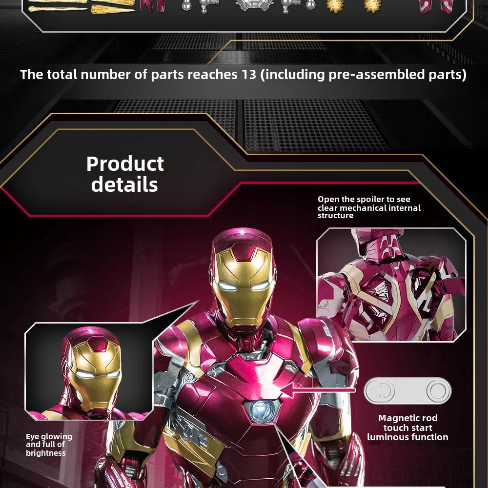 Iron Man MK46 1/7 Model Kit | 10" Light-Up Reactor Figure Collectible Figures - The Eezee Shop