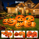 7.5ft Inflatable Pumpkin Patch | 7 Jack-O-Lantern LED Yard Decor Outdoor Halloween Decorations - The Eezee Shop