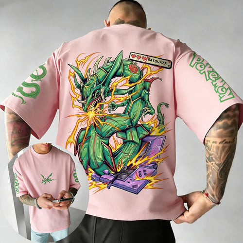 Pokémon Anime Peripheral Pikachu Double-sided Printed T-shirt 2026 Summer Kids Tee Outdoor Training and Fitness Men's Sportswear Anime Tshirts - The Eezee Shop