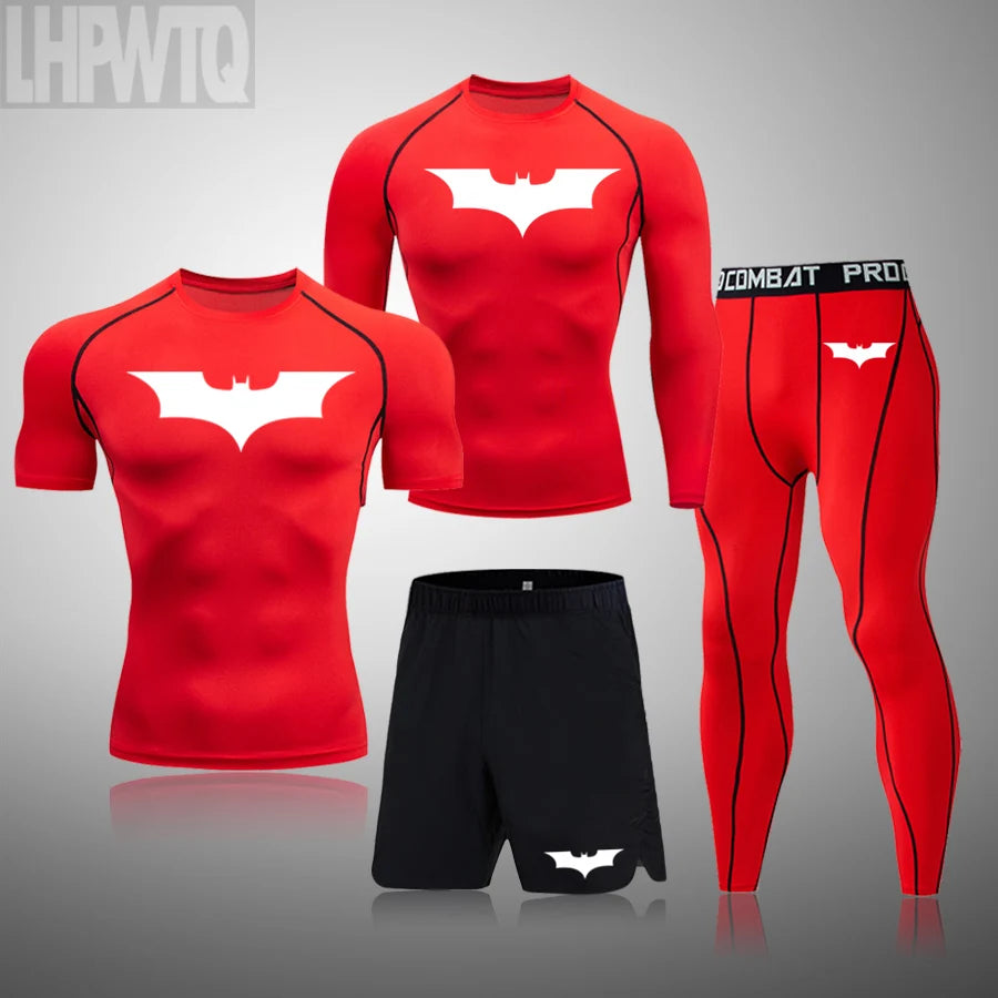 Men's Superhero Compression Set | Quick-Dry Gym Rashguard Suit Gym & Compression Wear - The Eezee Shop