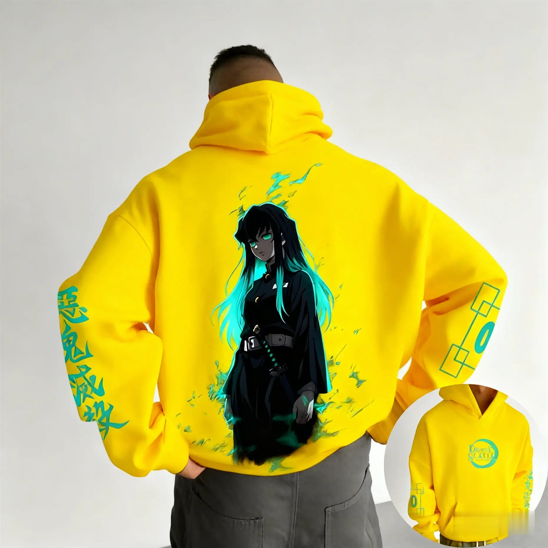 Muichiro Tokito Fleece Hoodie | Demon Slayer Plus Size Pullover Hoodies & Sweatshirts - The Eezee Shop