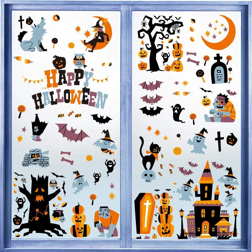 Halloween Window Clings | 10-Sheet Spooky Window Decals Halloween Decorations - The Eezee Shop