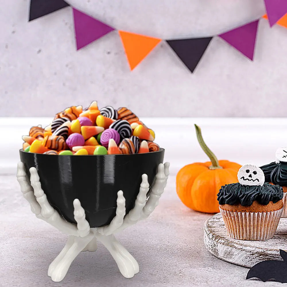 Skeleton Hands Candy Bowl | Gothic Halloween Treat Holder Party Supplies - The Eezee Shop