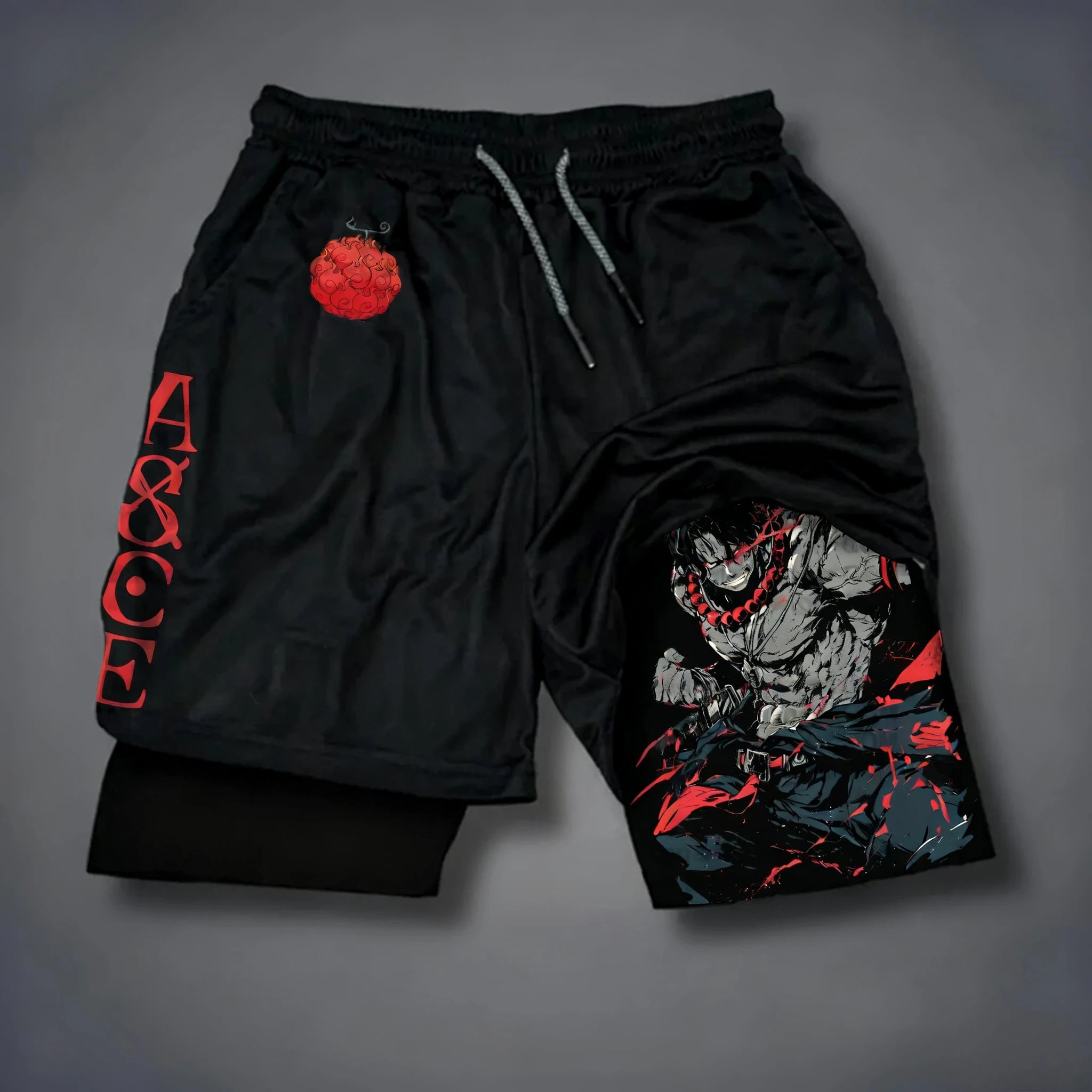 One Piece 2-in-1 Sports Shorts | Double-Layer Street Shorts Shorts - The Eezee Shop