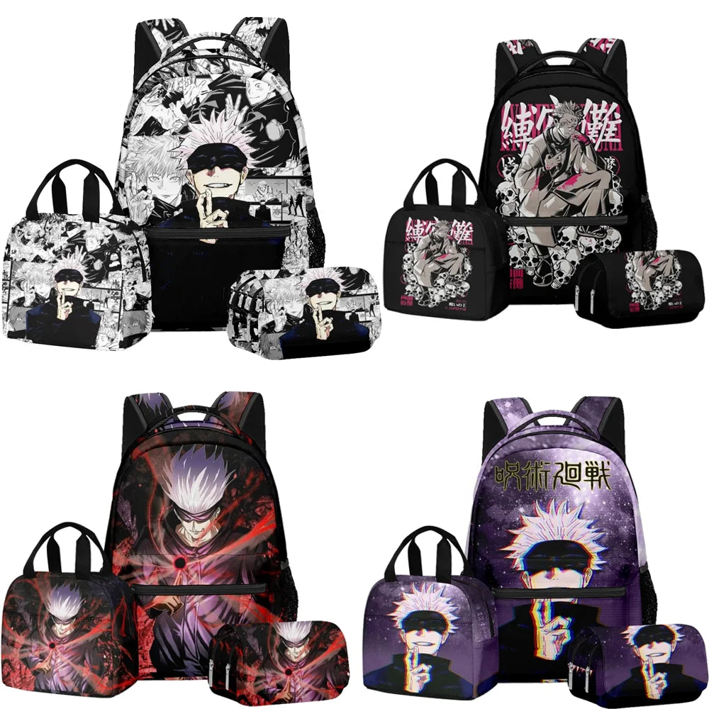 Satoru Gojo 3D Backpack Set | Laptop Bag with Pencil Case Backpacks - The Eezee Shop