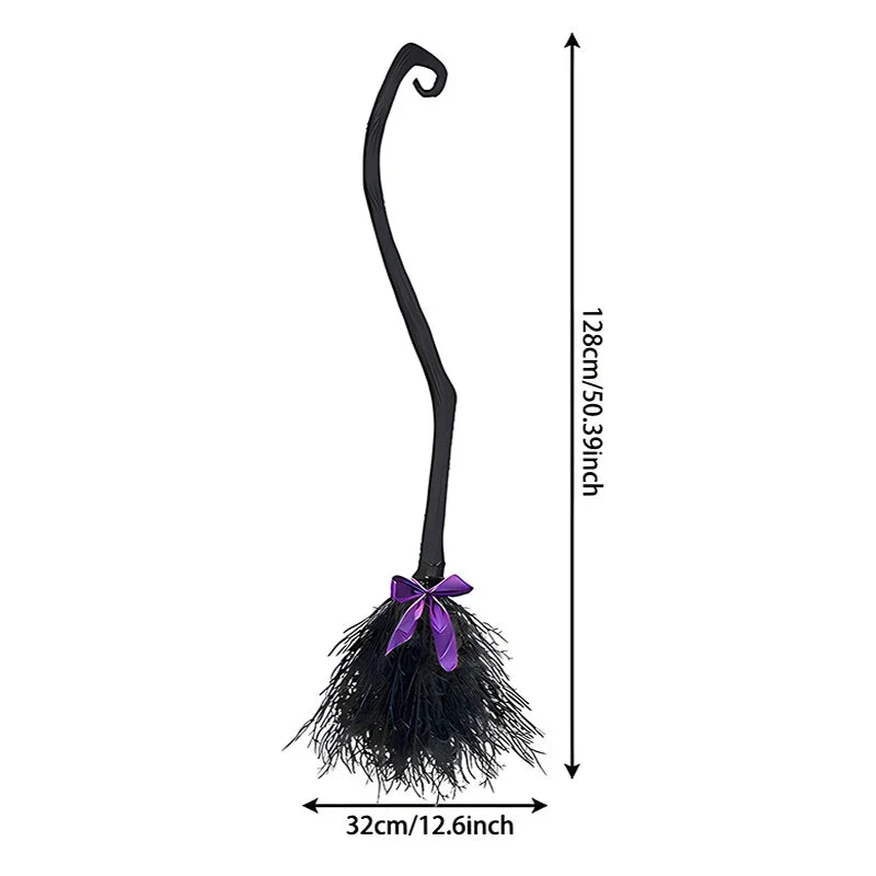 Plastic Witch Broom Prop | Halloween Costume & Party Decor Cosplay Props - The Eezee Shop