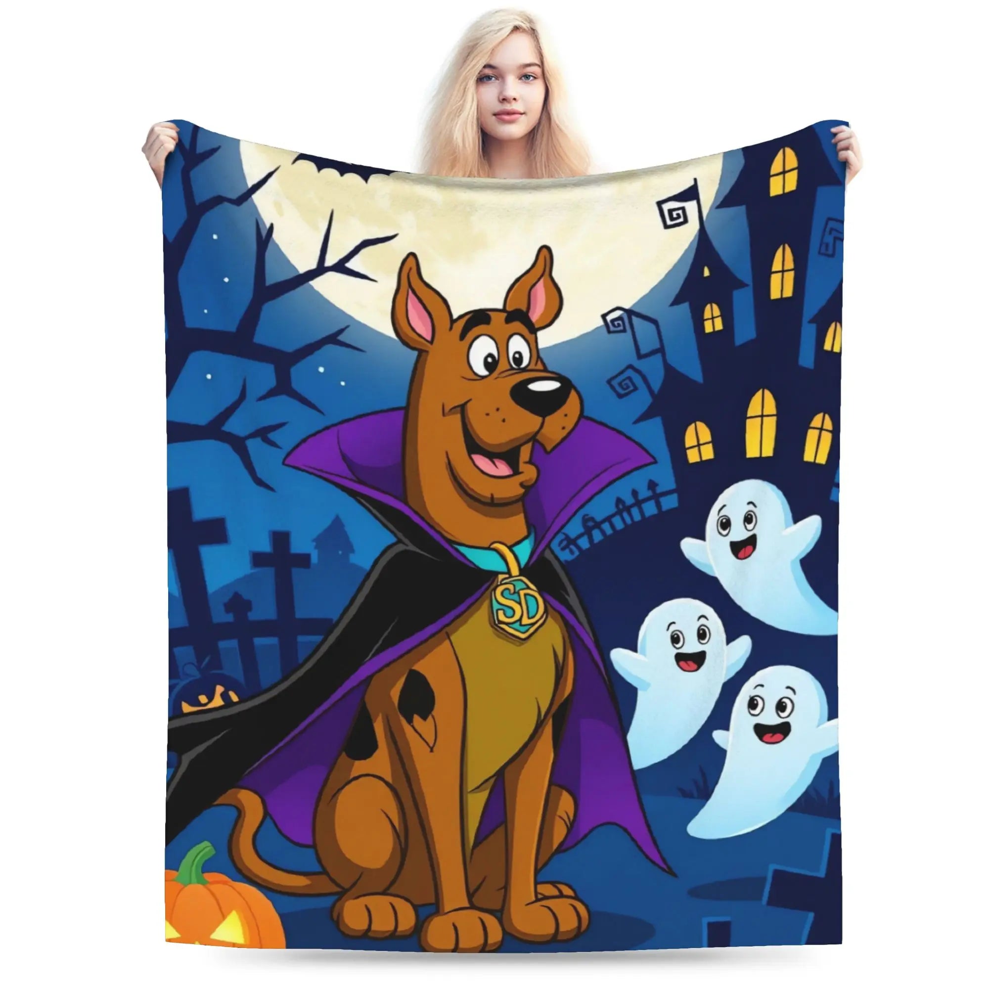 Scooby-Doo Flannel Blanket | Cartoon Halloween Winter Throw Throw Blankets - The Eezee Shop