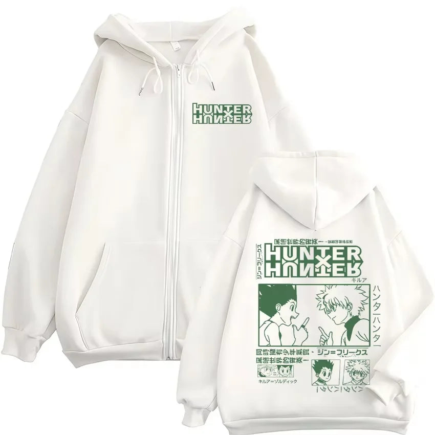 Killua Zoldyck Zip-Up Hoodie | Hunter x Hunter Fleece Jacket Hoodies & Sweatshirts - The Eezee Shop
