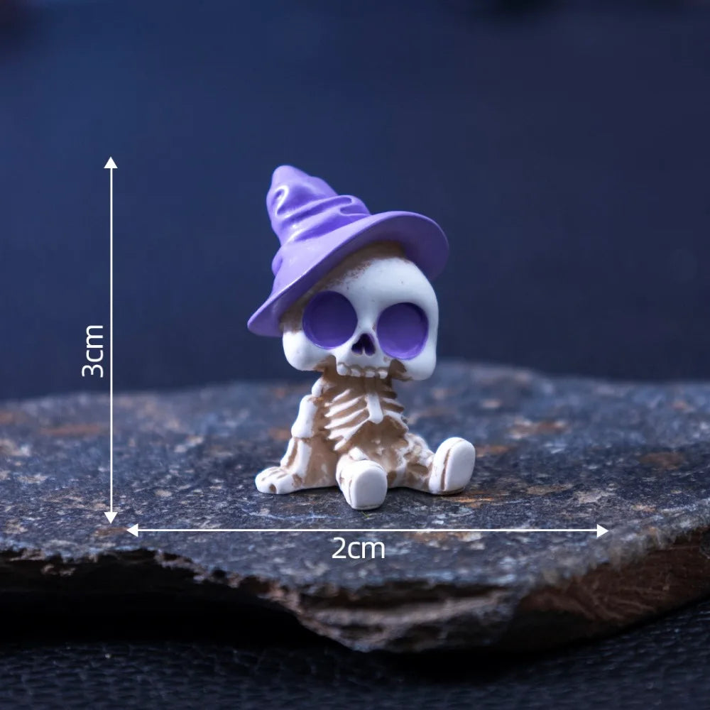 Mini Halloween Skeleton & Pumpkin Figurines | 10-Pack Resin Set Halloween Figurines - The Eezee Shop