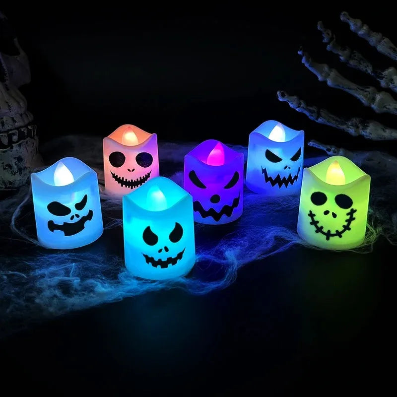 LED Ghost Pumpkin Candle Lights | 6-Pack Halloween Lamps Halloween Lights - The Eezee Shop