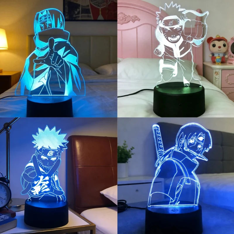 Naruto 3D LED Night Light | Akatsuki Kakashi Itachi Bedroom Lamp Lamps & Night Lights - The Eezee Shop