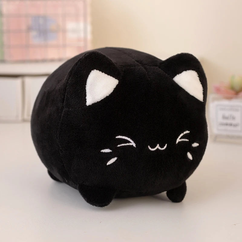 20cm Kawaii Black Cat Stuffed Animal Purple Kitty Plush Toys Pink Peachy Cat Soft Dolls Cute Plushie Presents For Girl Friends
