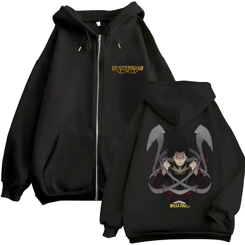 My Hero Academia Zip-Up Hoodie | Vintage Fleece Sweatshirt Hoodies & Sweatshirts - The Eezee Shop