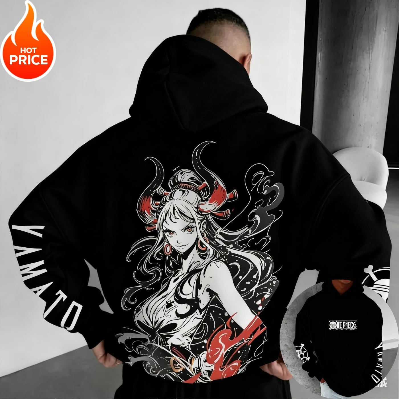 Yamato One Piece Oversized Hoodie | Vintage Anime Streetwear Hoodies & Sweatshirts - The Eezee Shop
