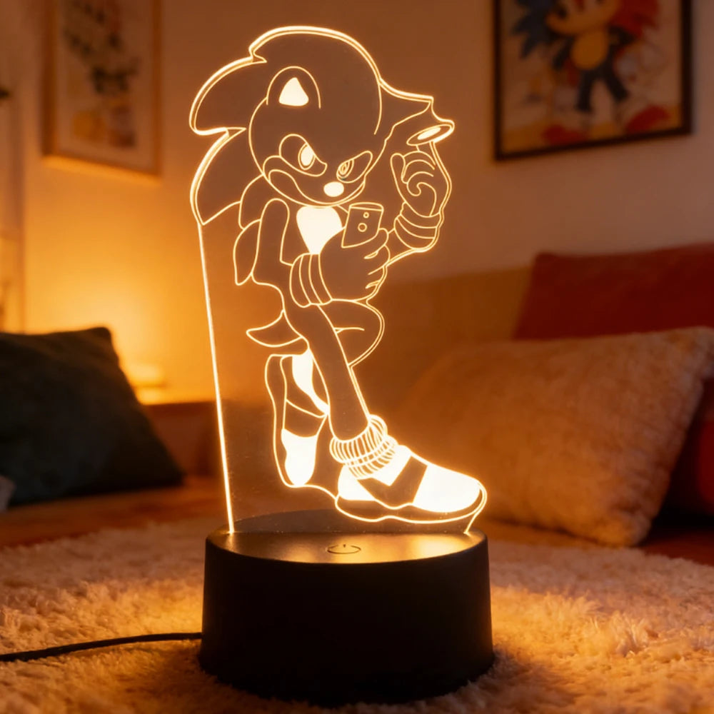 Sonic 3D LED Night Light | Cute Bedroom Table Lamp Lamps & Night Lights - The Eezee Shop