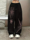 Spider Web Print Cotton Joggers | Unisex Halloween Sweatpants Joggers & Pants - The Eezee Shop