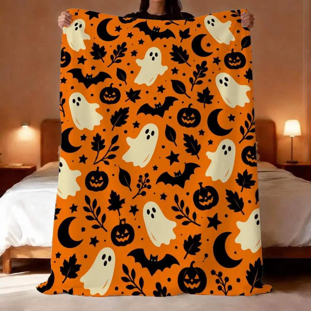 Black Cat Halloween Flannel Throw | Ultra-Soft Plush Blanket Throw Blankets - The Eezee Shop
