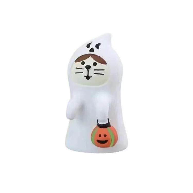 Halloween Mini Resin Ornament Set | Ghost & Pumpkin Micro Scene Halloween Figurines - The Eezee Shop