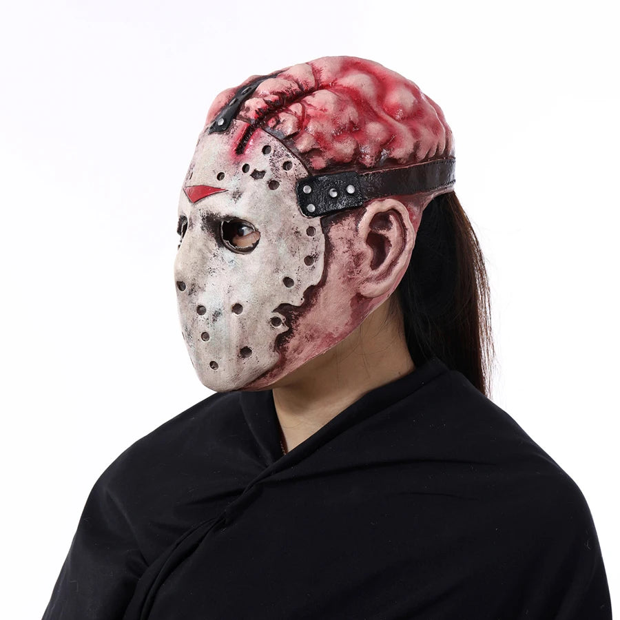 Jason Voorhees Exposed Brain Mask | Full Face Horror Mask Halloween Masks - The Eezee Shop