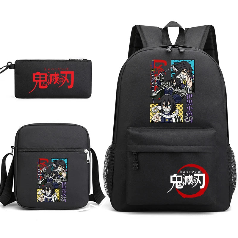 Demon Slayer Backpack 3-Piece Set | Shoulder Bag & Pencil Case Backpacks - The Eezee Shop