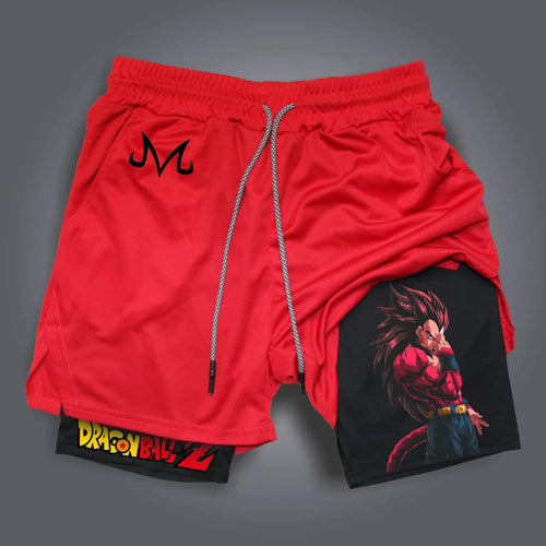 Dragon Ball Hot Blood Anime Peripheral Double-layer Shorts 2026 Men's Comfortable and Breathable Sports Five-point Pants Performance shorts - The Eezee Shop