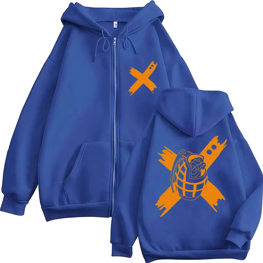 My Hero Academia Zip-Up Hoodie | Vintage Fleece Sweatshirt Hoodies & Sweatshirts - The Eezee Shop
