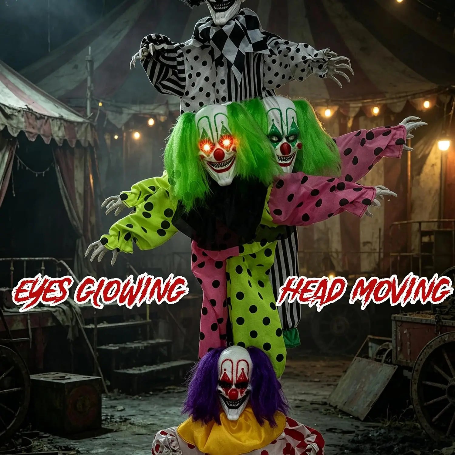 6-Foot Animatronic Clown | Outdoor Halloween Yard Decoration Outdoor Halloween Decorations - The Eezee Shop