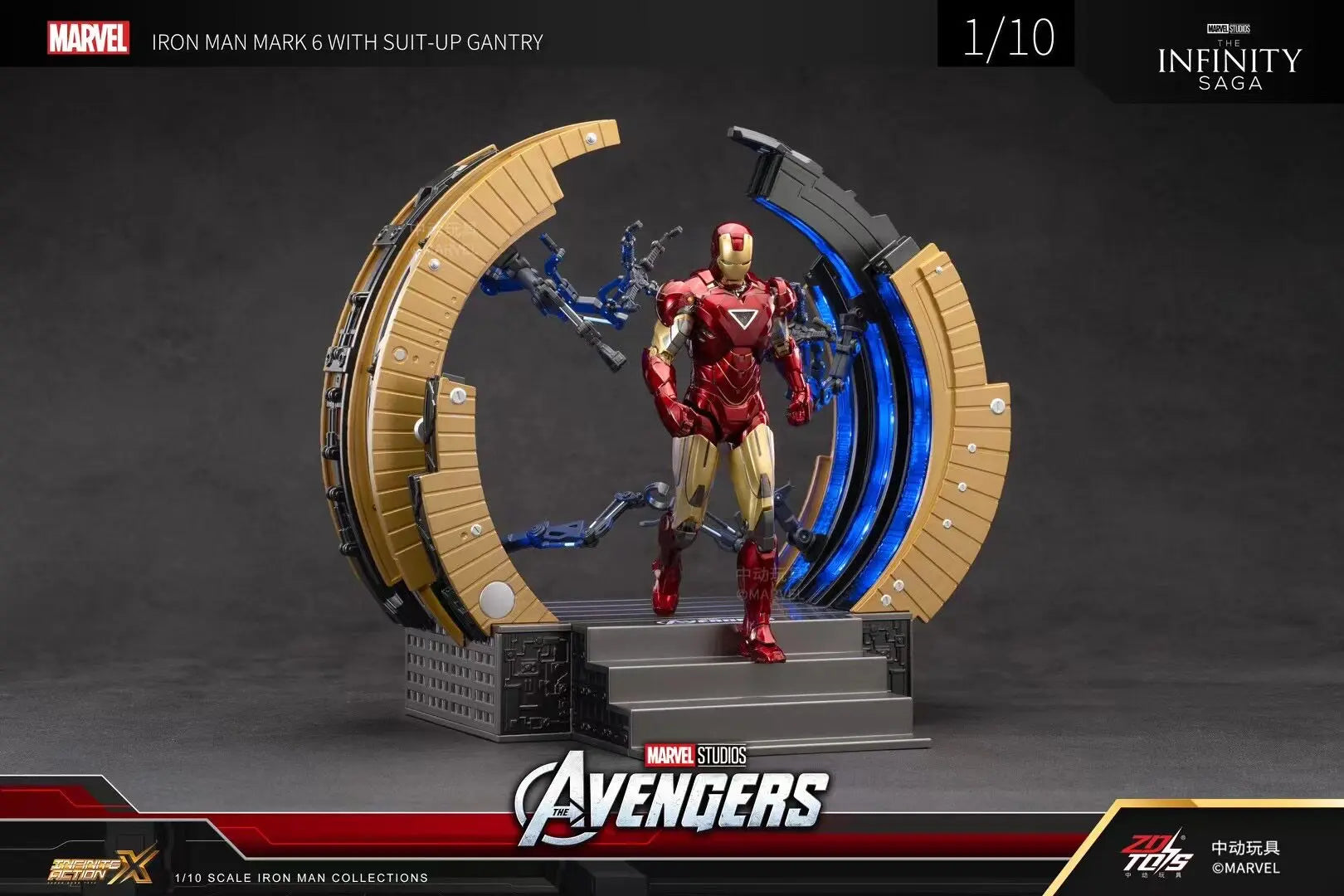 Iron Man MK4 with Suit-Up Gantry | 1/10 Collectible Figure Collectible Figures - The Eezee Shop