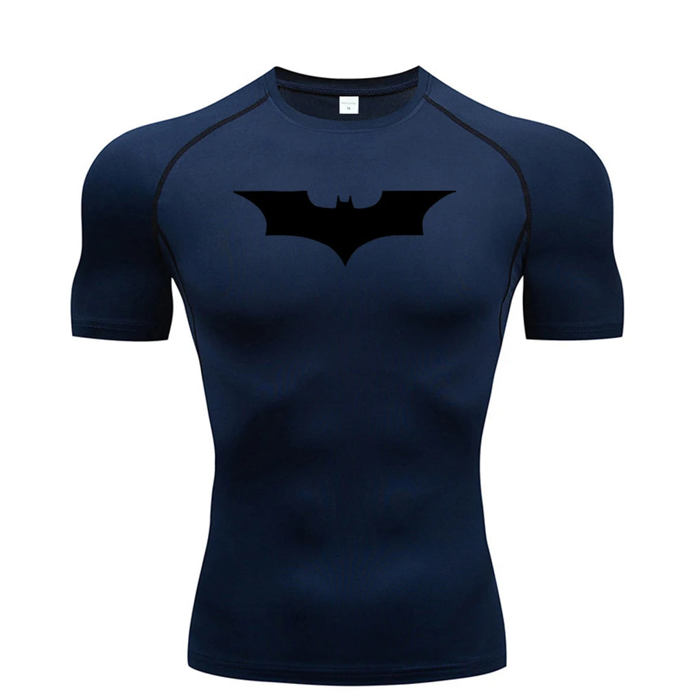 Bat Print Men's Tight T-Shirt | Compression Fitness Top Gym & Compression Wear - The Eezee Shop
