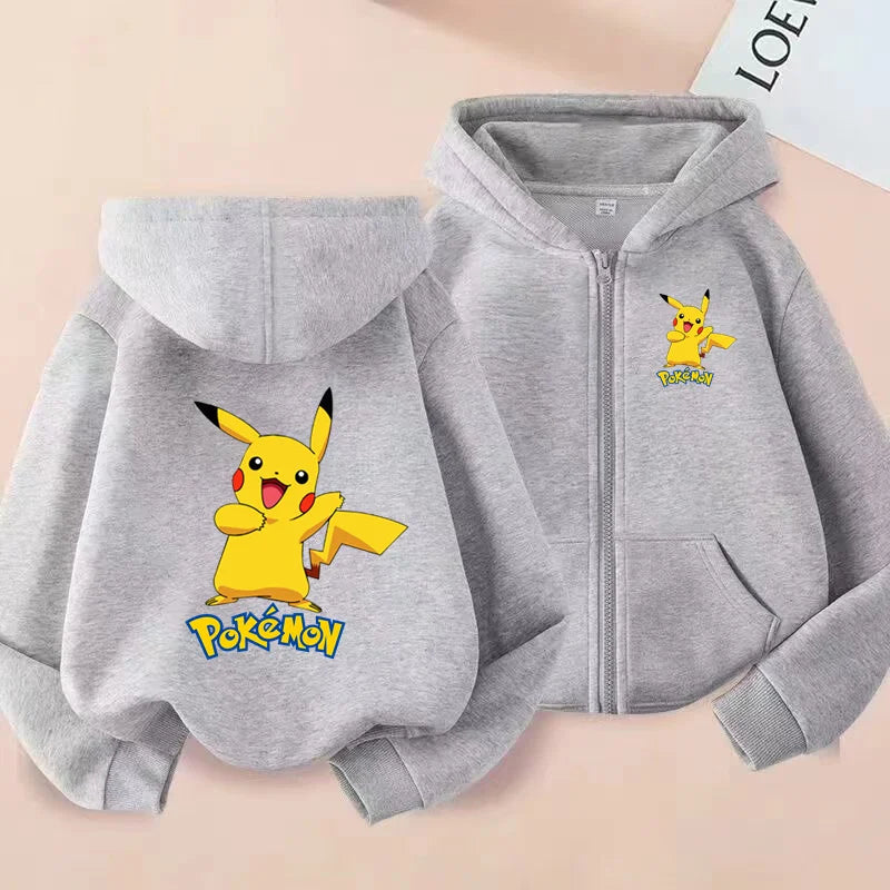Kids Pikachu Zip-Up Sweatshirt | Pokemon Hooded Jacket 3-12Y Hoodies & Sweatshirts - The Eezee Shop