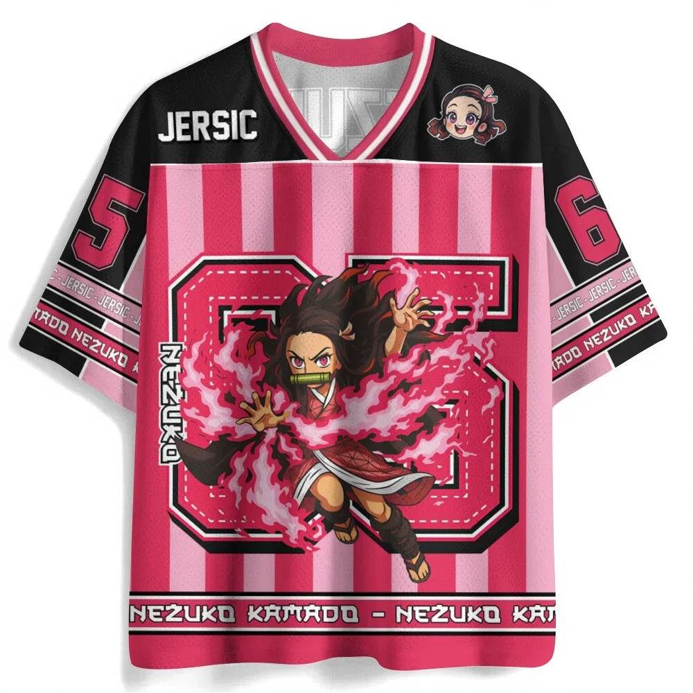 Demon Slayer Number Jersey | Oversized Unisex Anime Tee Graphic Tees - The Eezee Shop