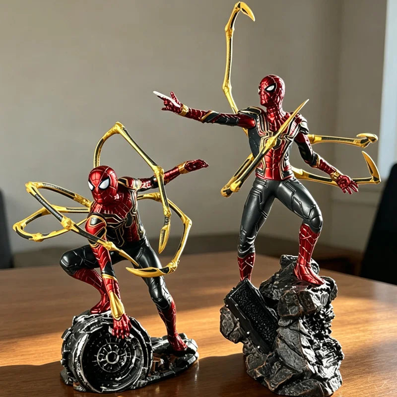 Spider-Man Statue with Golden Claws | Rock Base Desktop Collectible Collectible Figures - The Eezee Shop