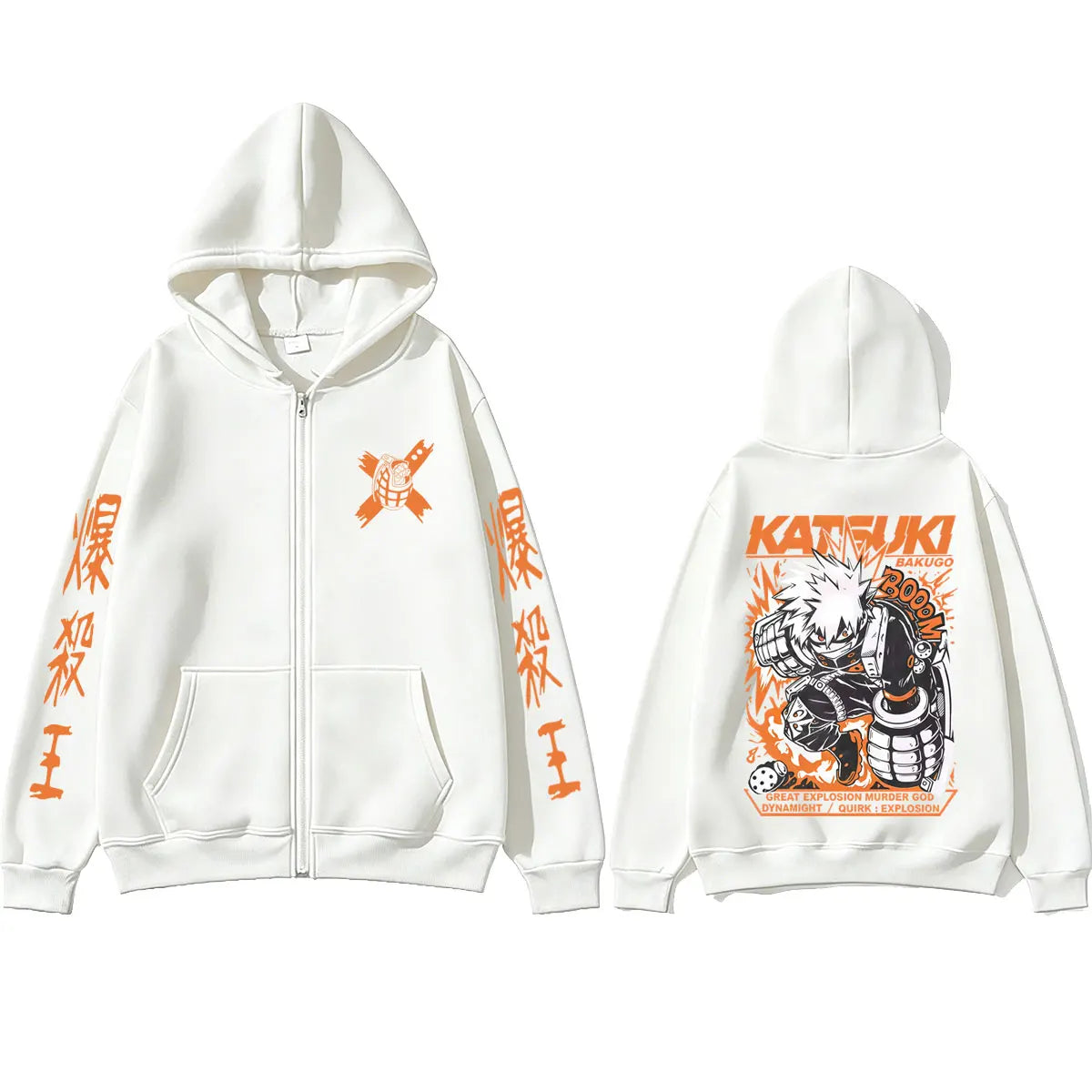 Bakugo Katsuki Zip-Up Hoodie | My Hero Academia Oversized Jacket Hoodies & Sweatshirts - The Eezee Shop