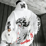 Tanjiro Oversized Cotton Hoodie | Demon Slayer Graphic Pullover Hoodies & Sweatshirts - The Eezee Shop