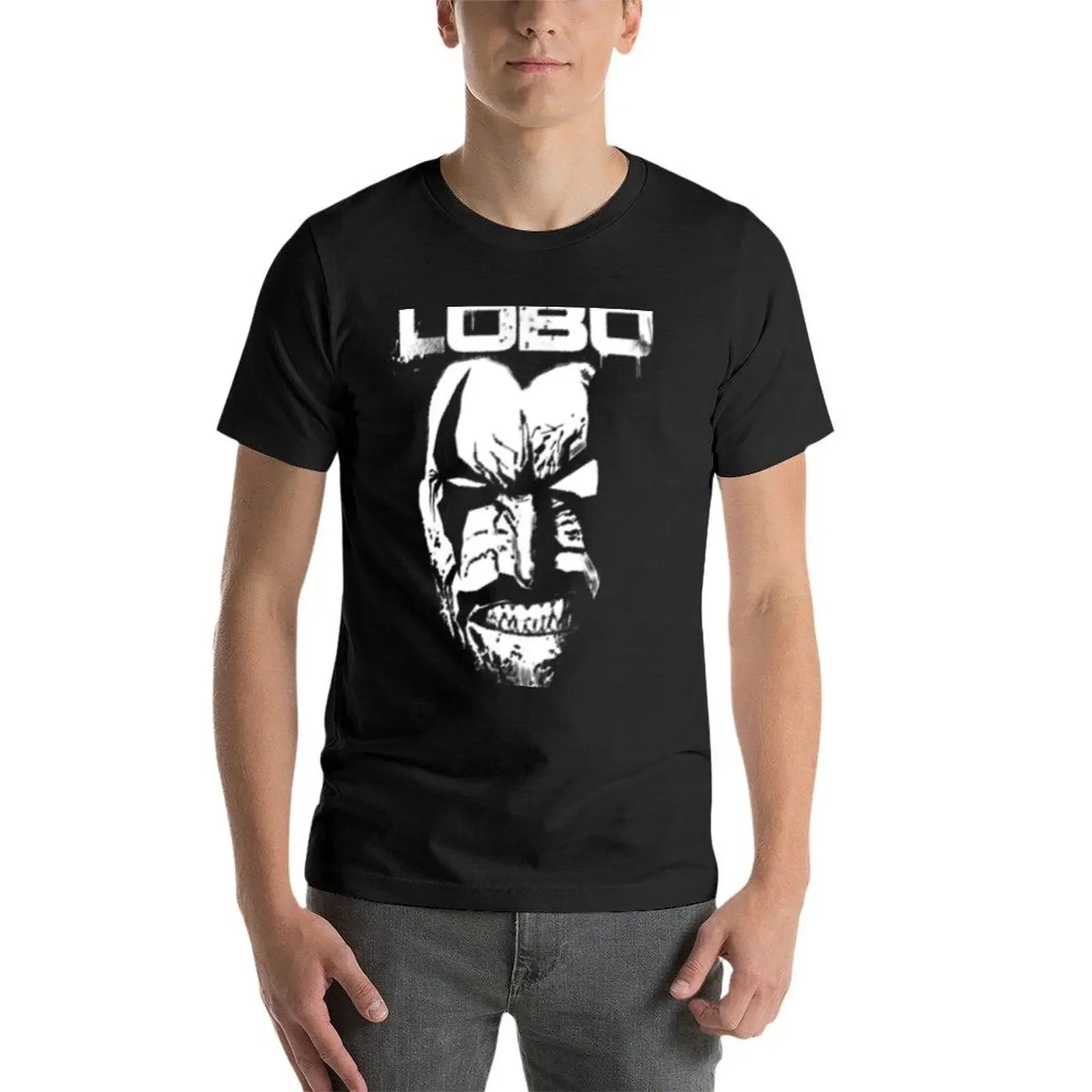 Lobo Graphic T-Shirt | Men's White Summer Comic Tee Graphic Tees - The Eezee Shop