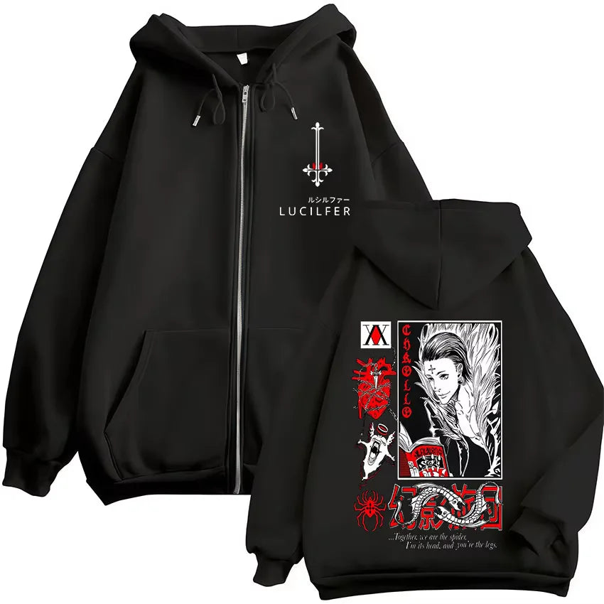 Killua Zoldyck Zip-Up Hoodie | Hunter x Hunter Fleece Jacket Hoodies & Sweatshirts - The Eezee Shop