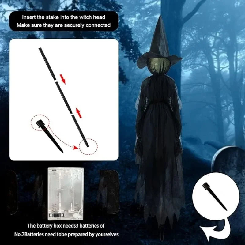 Light-Up Hand-Holding Witches | Sound-Activated Halloween Decor Halloween Decorations - The Eezee Shop