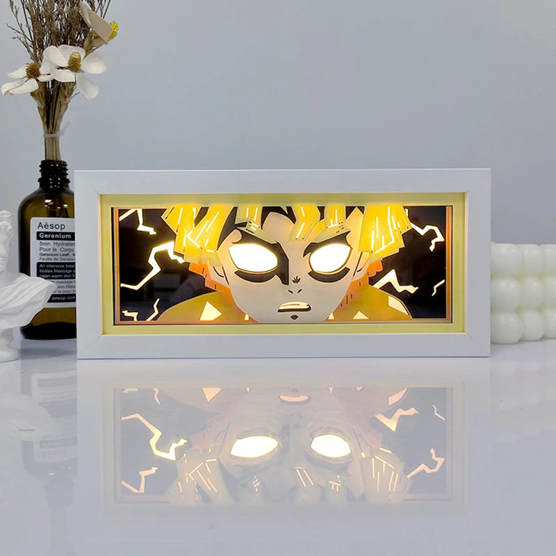 Roronoa Zoro Paper-Cut Shadow Box | Remote Color Night Light Lamps & Night Lights - The Eezee Shop