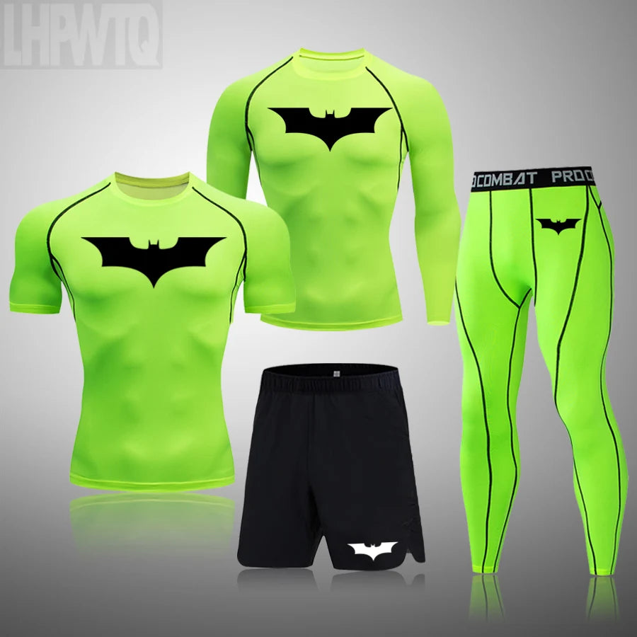 Men's Superhero Compression Set | Quick-Dry Gym Rashguard Suit Gym & Compression Wear - The Eezee Shop