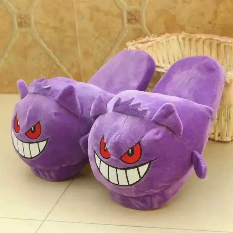 Gengar Plush Slippers | Tongue-Out Warm Winter House Shoes Slippers & Sandals - The Eezee Shop