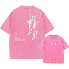 Harajuku Vintage Tshirt Streetwear Japanese Anime Graphic Print Washed Short Sleeve Oversized T-Shirt Men Casual Tees Top Unisex Anime Tshirts - The Eezee Shop